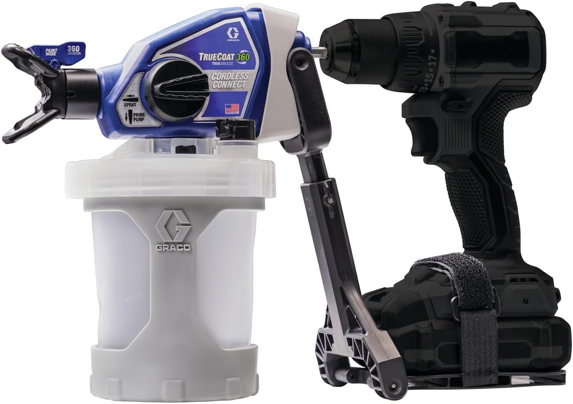 Magnum 26D361 TrueCoat 360 Cordless Connect, Handheld Cordless Airless Paint Sprayer, Drill Sprayer, household purposes, small paint projects (max. pressure 138 bar)