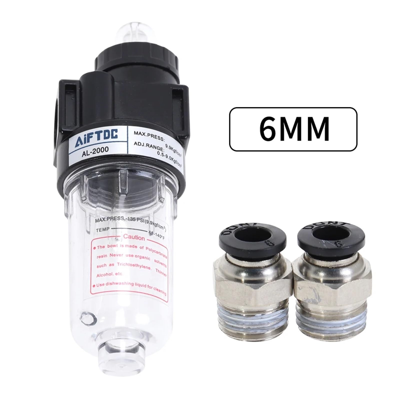Lubricador neumático de tratamiento de aire serie AL2000 + combinación opcional de junta de PC DIY(Y12MM)