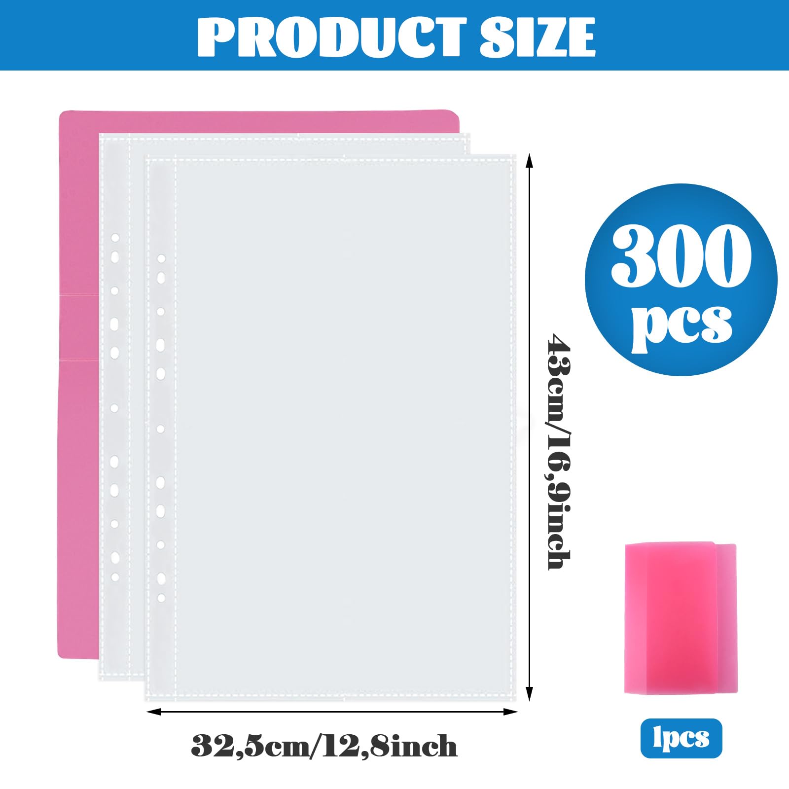 APACALI 300 buste trasparenti A3, 0,05 mm, formato A3