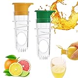 Lemon Squeezer 2 PCS Screw Top Manual Lime Juice Extractor Clear with Lid Built-In Filter, Portable Compact Plastic Orange Citrus Press Juicer For Cocktails Handheld Screw in Lemon Twist Squeezer