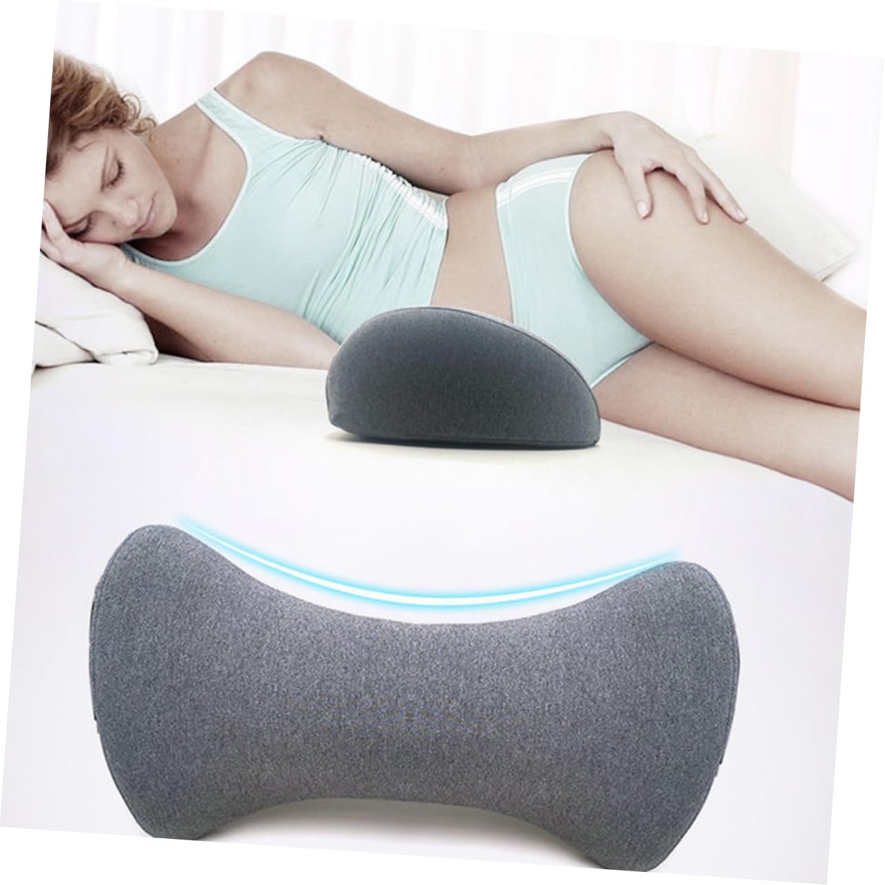 IMIKEYA Orthopädische Geformt Baumwolle aus Rückenkissen Lendenstützkissen mit Druckentlastung Ergonomisch für Schlafen und Schwangerschaft