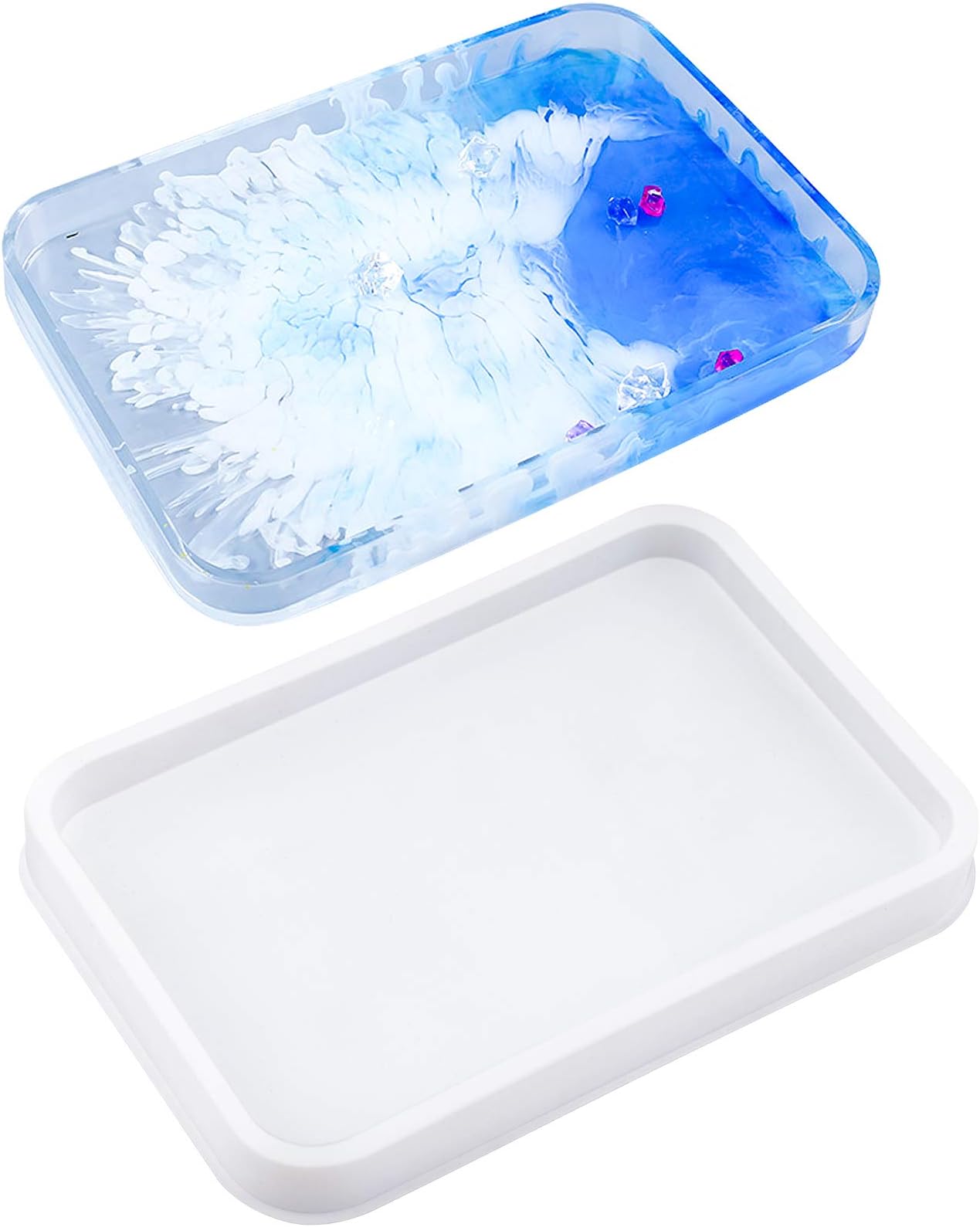 World Backyard Silicone Tray Mold,Rectangle Rolling Resin Tray Molds,Large Rolling Tray Molds for Epoxy Resin,Serving Tray Resin Molds with Edges,Resin Casting,DIY Jewelry Holder,Home Decoration…