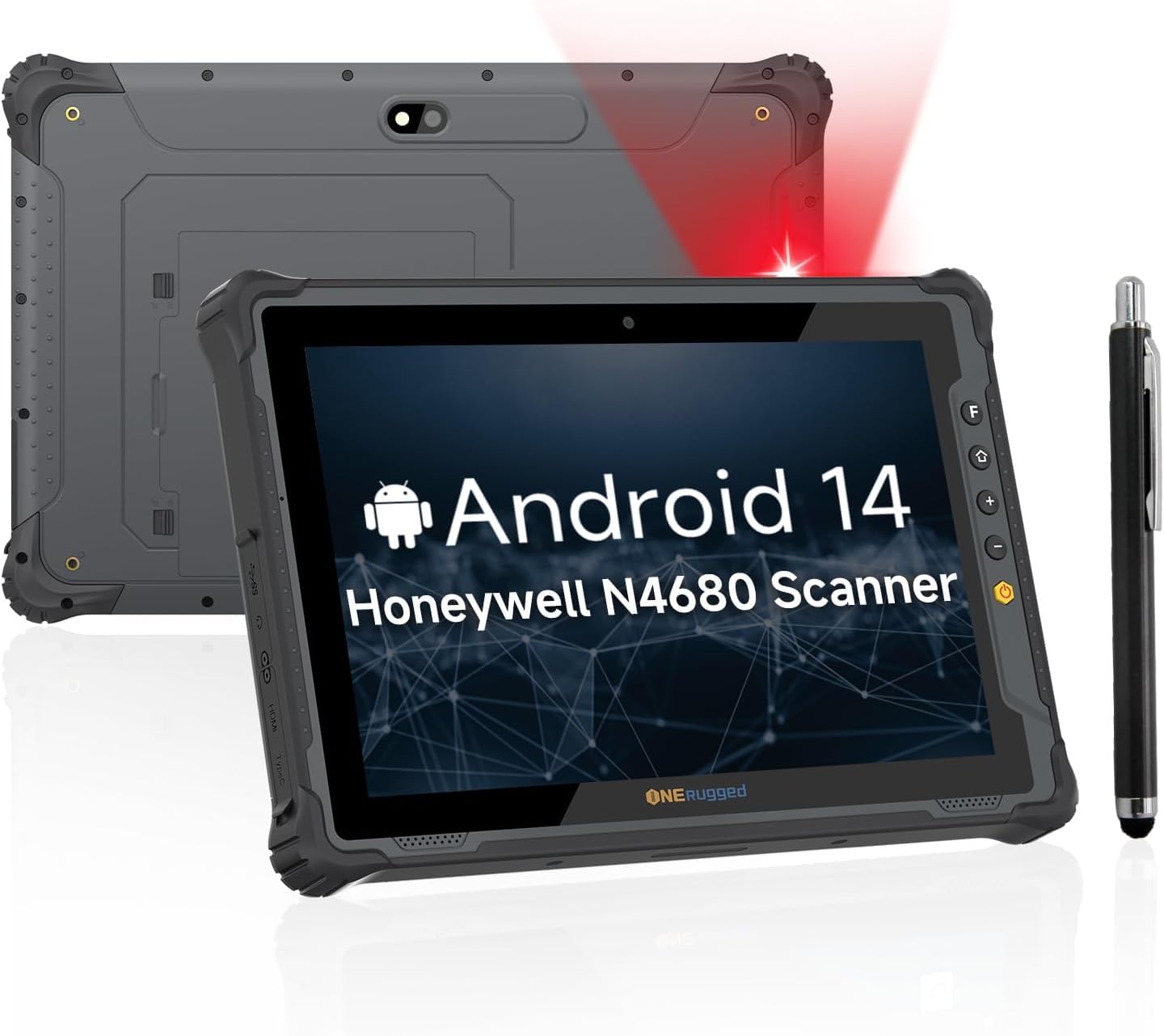 Robustes Tablet M10T mit Barcode-Scanner, 10,1 Zoll 4G Android 14 Tablet, Zebra SE4710, 8GB+128GB, IP65 MIL-STD-810H wasserdicht, 10000mAh, Industrieller Outdoor-Arbeits-PC mit 13+5MP Kamera