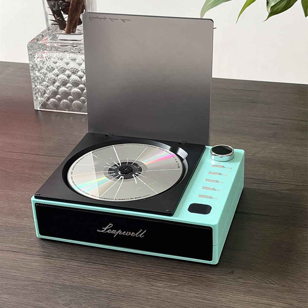 Lecteur CD avec Haut-parleurs Hi-FI Portable et Petit Lecteur baladeur CD ABS comme Vieux, Orange