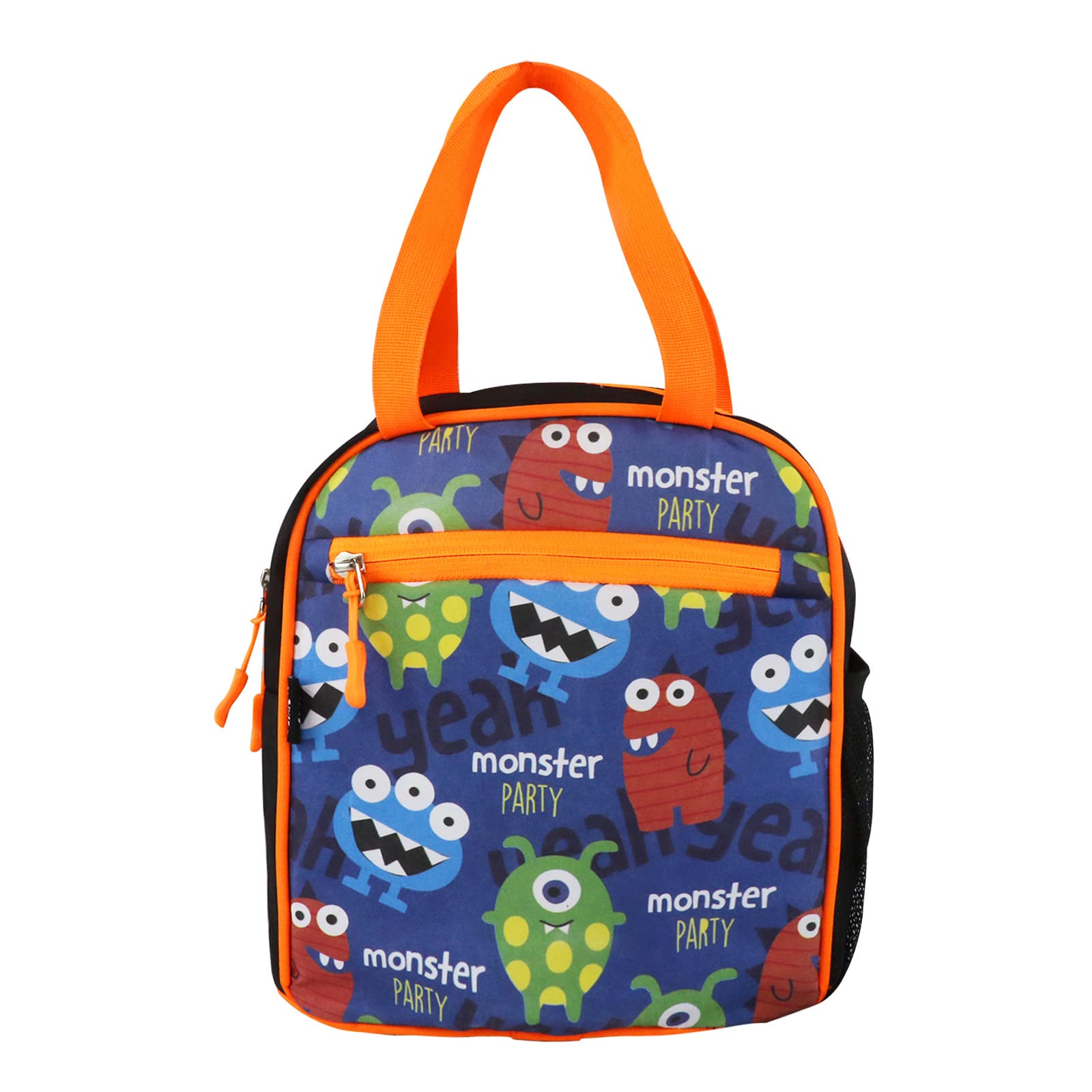 Lunch Bag for Kids - Monster Theme Blue | School Tiffin Bag | Birthday Return Gift for Boys & Girls