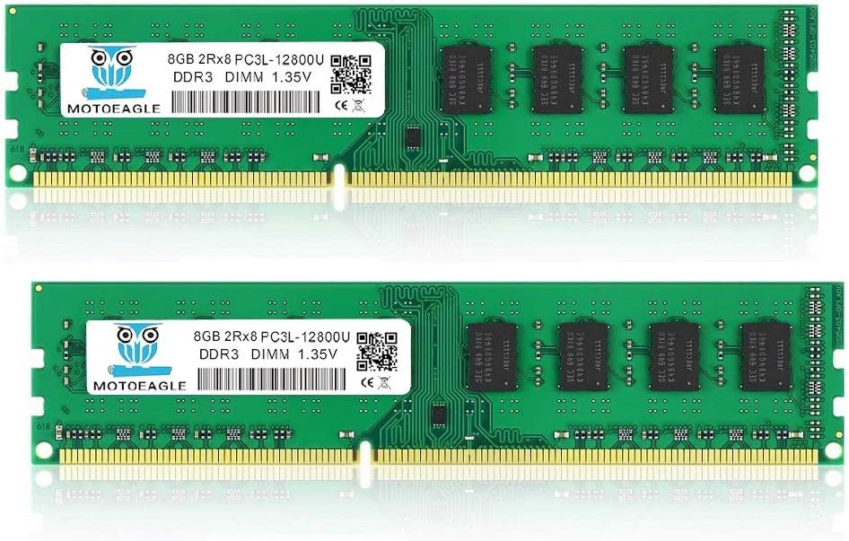 DDR3L-1600 UDIMM 16GB Kit (2x8GB) 2Rx8 PC3L-12800U 8GB PC3-12800 240 Pin Non ECC Unbuffered 1.35V/1.5V CL11 Dual Rank Desktop Memory Ram