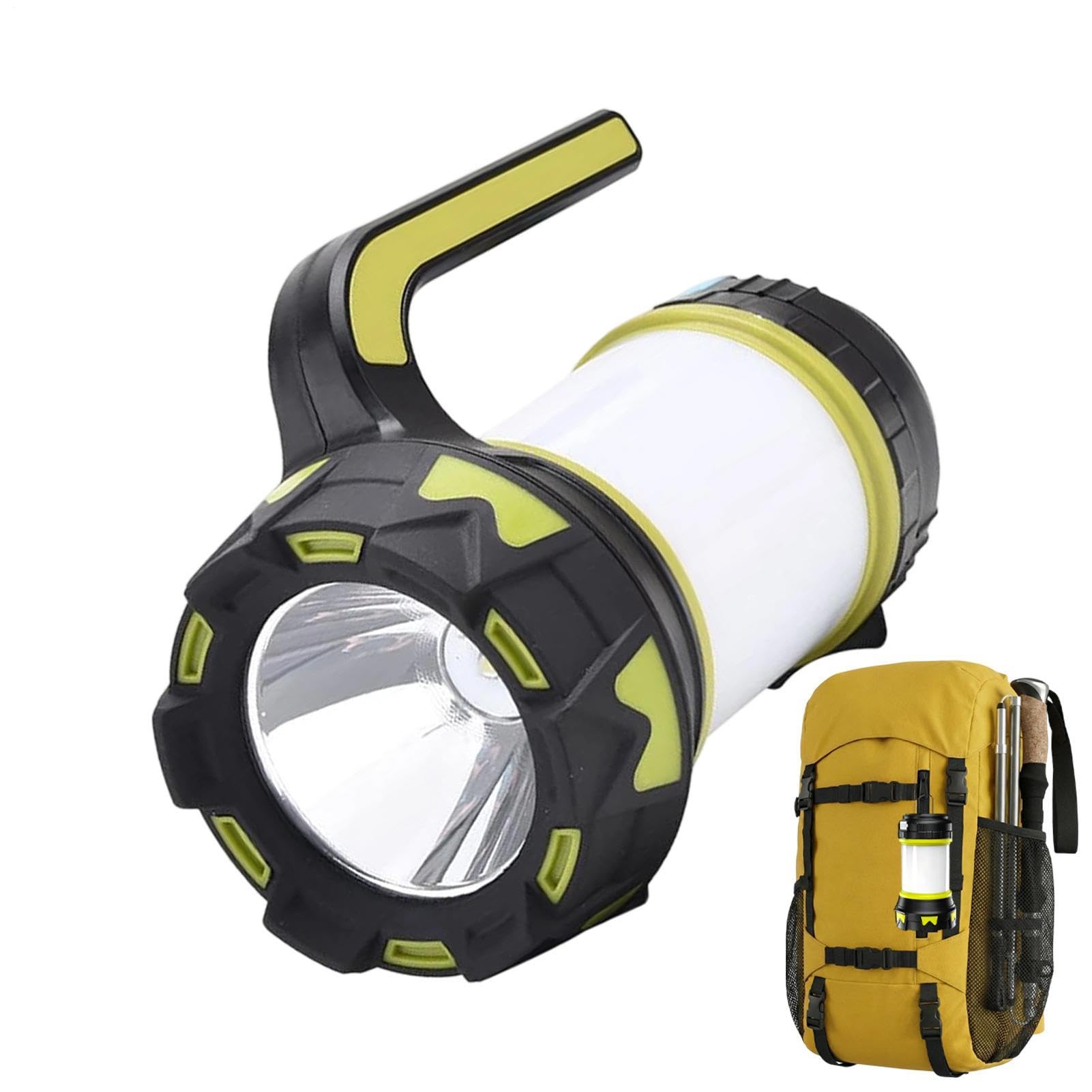 Lanterna da campeggio portatile con manico e gancio | Lanterna LED ricaricabile per escursionismo, pesca all'aperto, spiaggia, giardino, garage, officina, sopravvivenza notturna