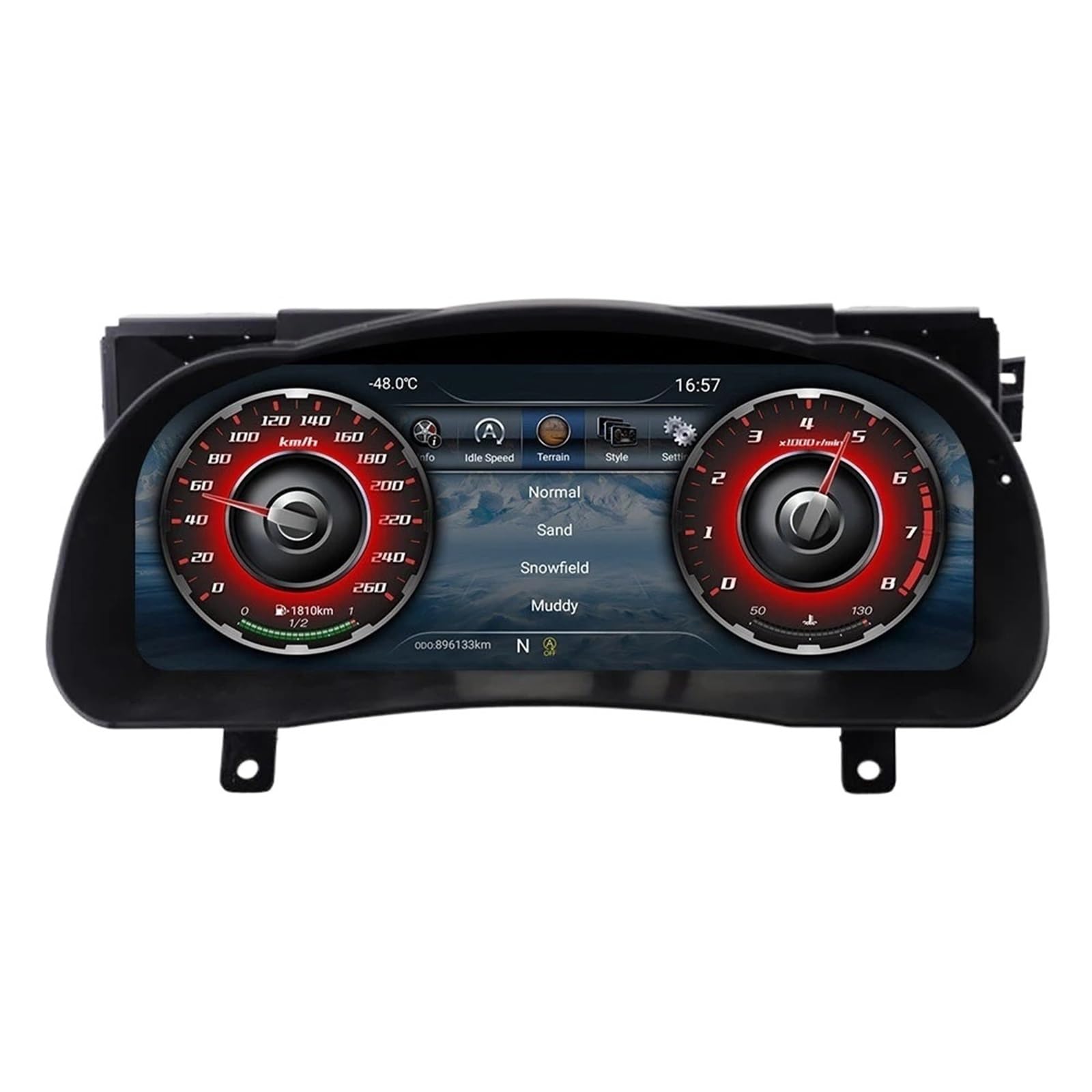 tachometr Akcesoria samochodowe 12,3-calowy panel LCD z wyświetlaczem wskaźników, pasujący do Toyoty Highlander Kluger 2015-2019 prędkościomierz