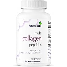 Nature's Blend Multi Collagen Peptides, Vitamin C and Biotin, 120 Capsules