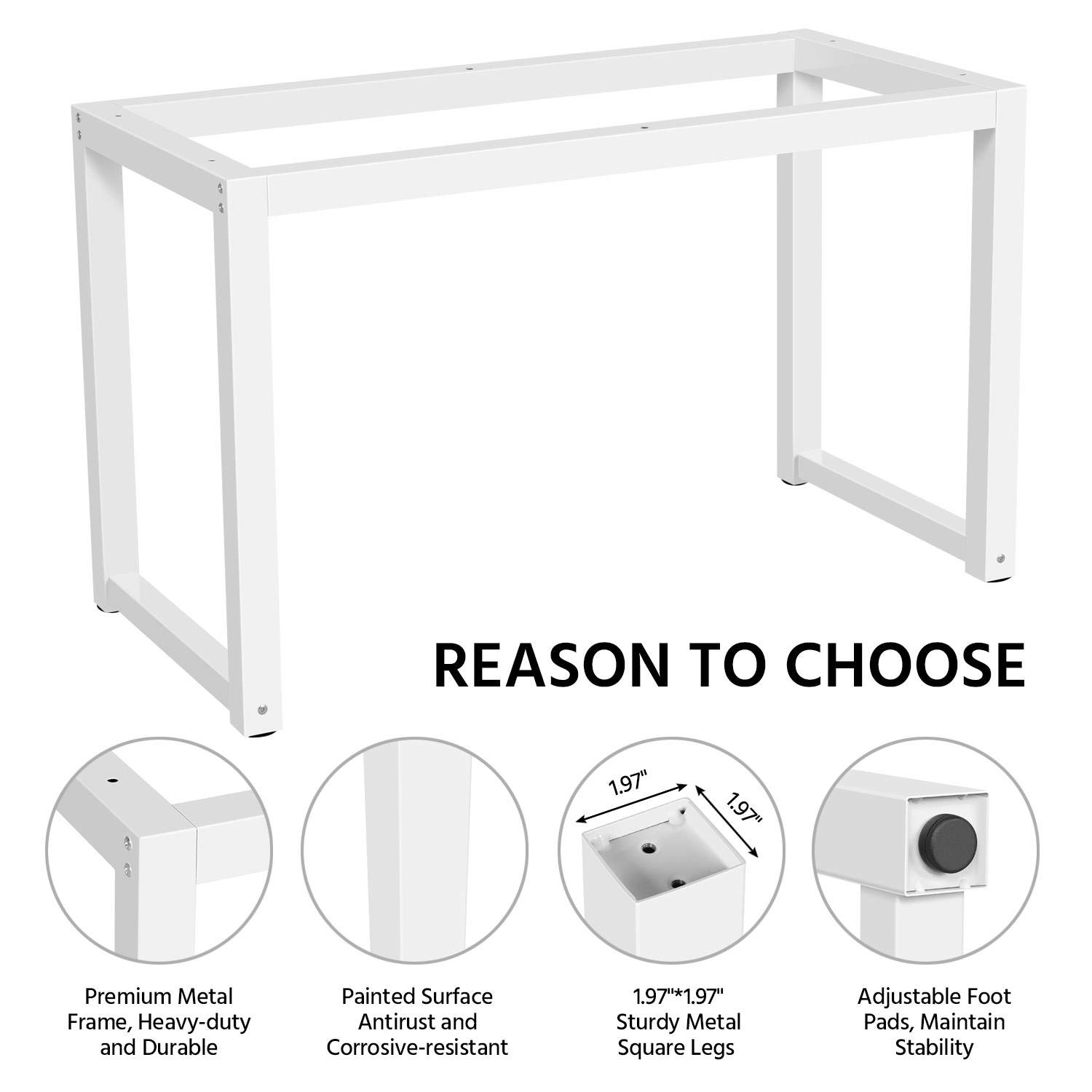 Yaheetech Modern Computer Desk White 47, Modern Computer Desk Simple PC