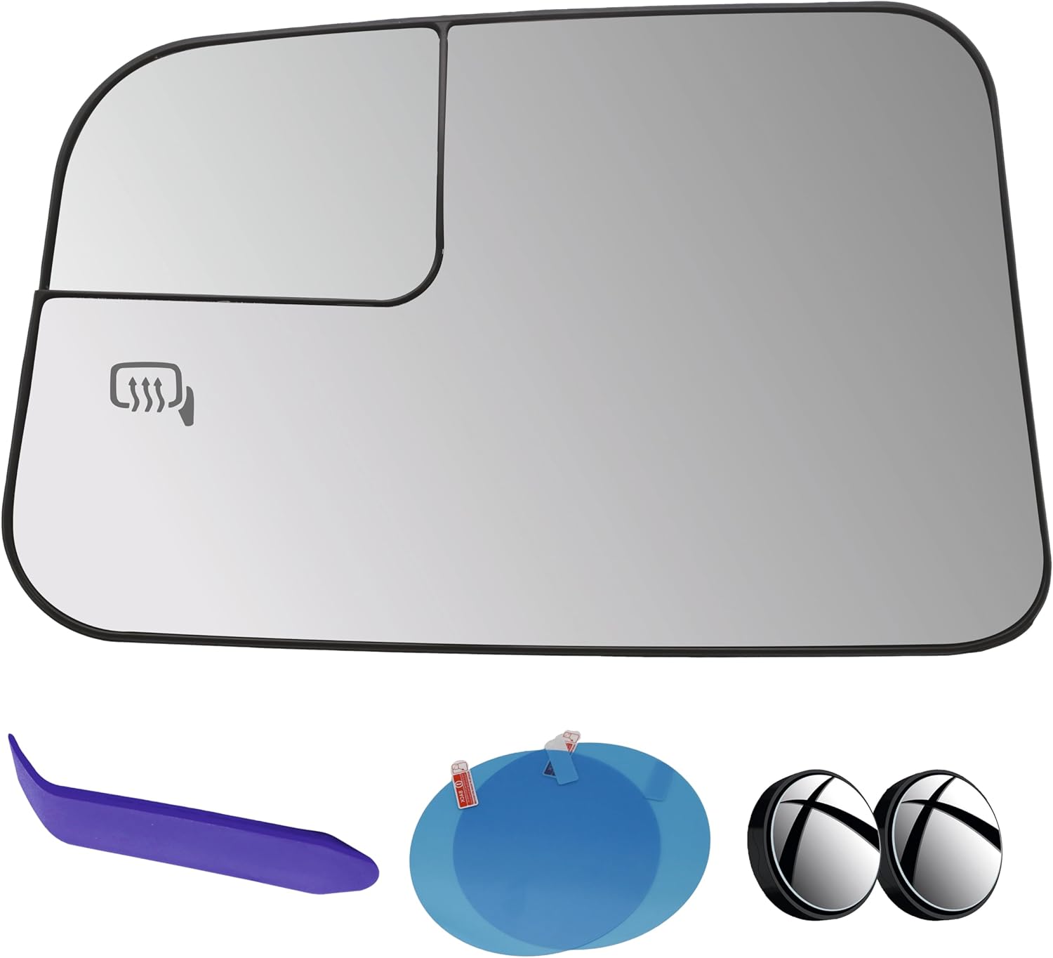 EAP Driver Side Mirror Glass Compatible with Ford Edge 2007-2010, Lincoln MKX 2007-2010, Heated with Blind Spot Without Auto Dimming BT4Z17K707D