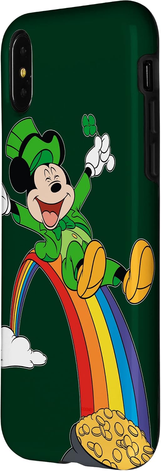 Disney Mickey Mouse Rainbow St. Patrick’s Day Green Case for iPhone X/XS