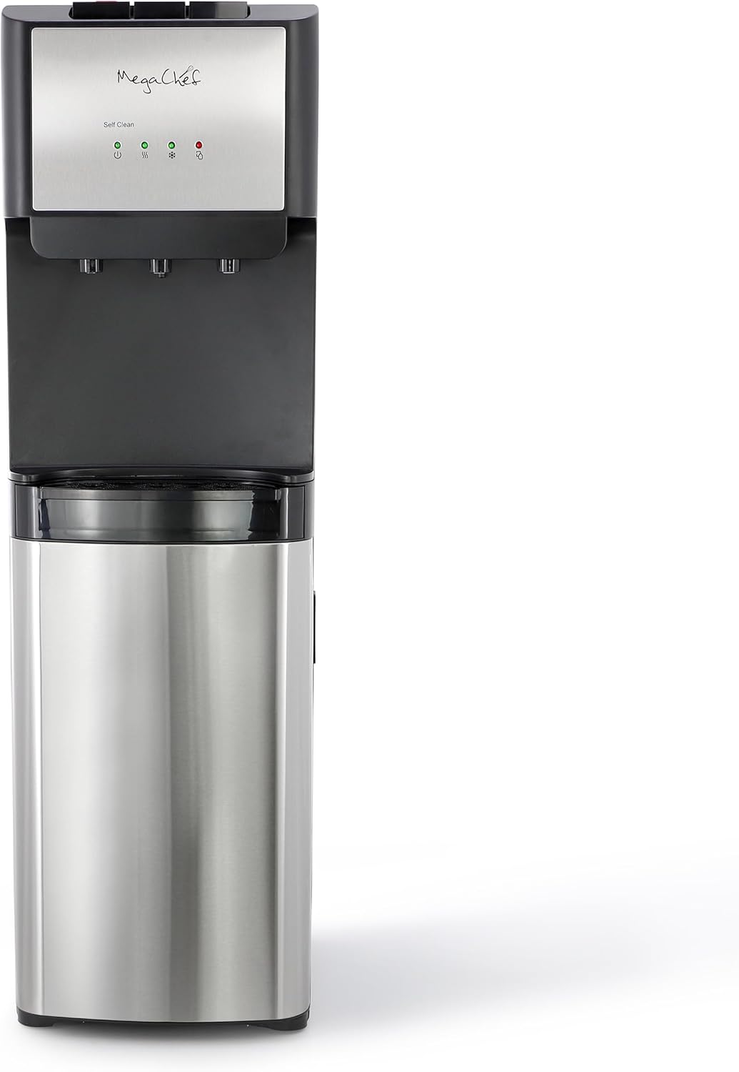 MegaChef 5 Gallon Bottom Load Water Dispenser with UV Self-Cleaning, Hot, Room Temp & Cold Water Dispense Settings