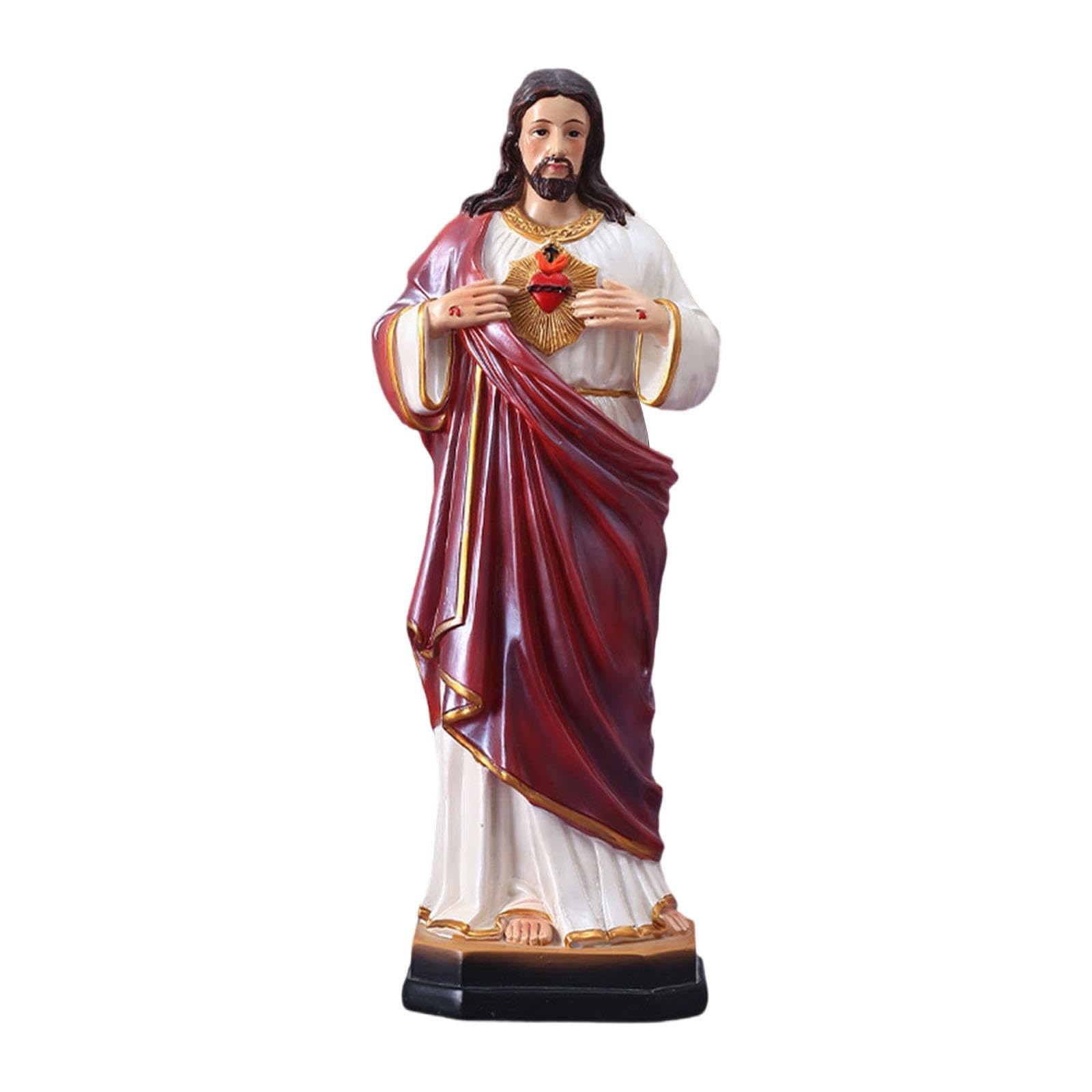 Statue de Jésus en résine peinte à la main pour décoration élégante