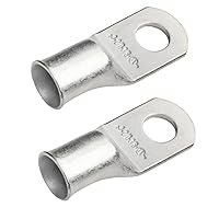 Vista 25 de SELTERM 25 piezas de lengüetas de cable de batería de cobre estañado de grado marino de 2/0 AWG de 3/8 pulgadas, terminales de anillo de calibre 00