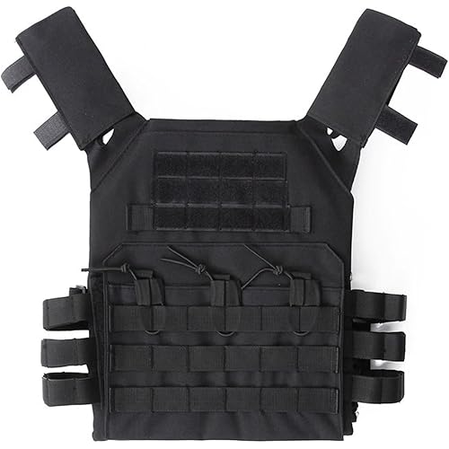Tactical Vest Set for Men Airsoft Paintball Vests Gear and Equipment（Black）