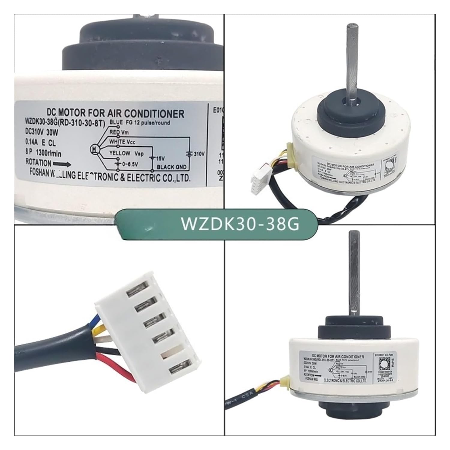 Indoor Unit DC Fan Motor ，Compatible for Midea WZDK30-38G RD-310-30-8T， Air Conditioner Conditioning Spare Parts