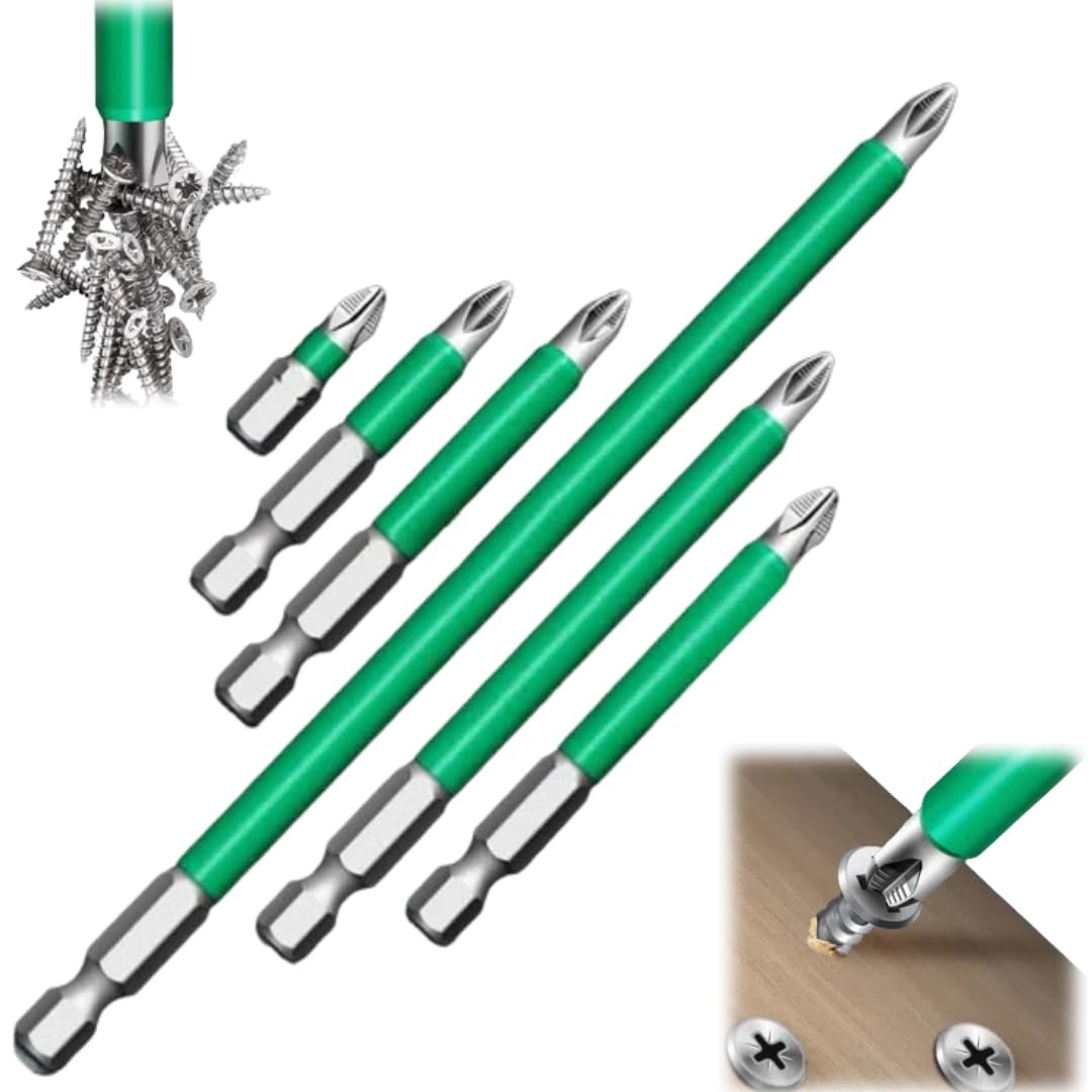 Strong Magnetic Durability Screwdriver Drill Bit Set 2025 New Drill Bit Set, Anti-Slip Magnetic Electric Screwdriver Set for Work (6pcs)