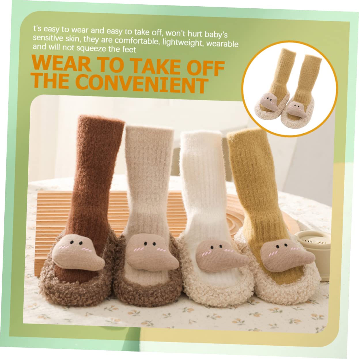 GALPADA 5paare Rutschfeste Socken Mit Cartoon-motiven -socken Für Kleinkinder Für Drinnen Als Babyparty
