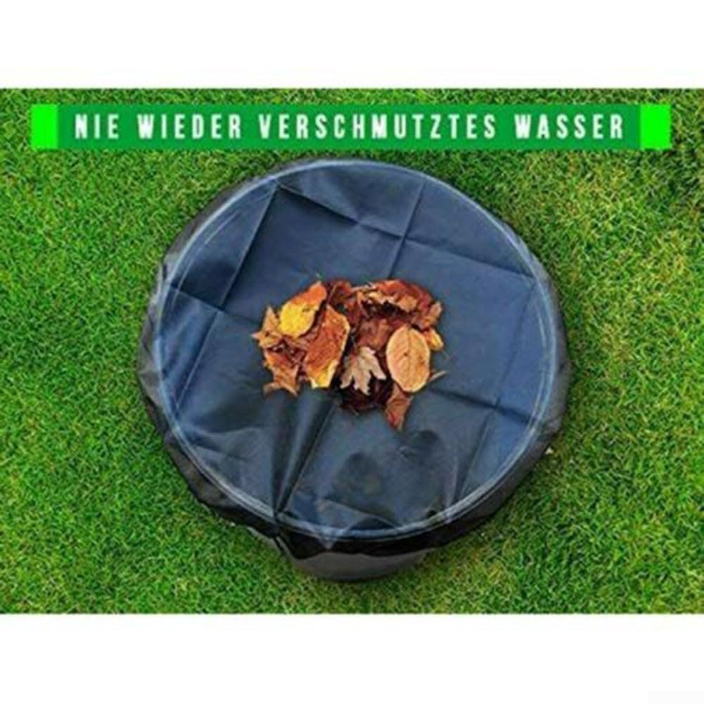 Red de protección contra la lluvia para jardín, material de polietileno fino, diseñada para cubos colectores de agua al aire libre de menos de 80 cm de diámetro, cierre de cordón, impermeable y