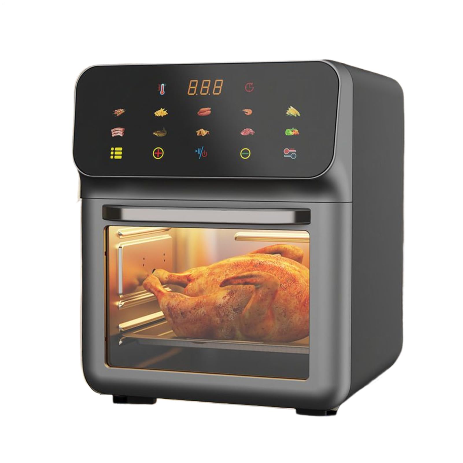 Freidora de Aire y Horno Cocinar Hornear Patatas Fritas Pizza Pollo Filete | Freidora de Aire con Horno Rotatorio para Encimera Pizza, Pollo, Patatas Fritas para Dormitorio, Hogar, Apartamento, Ca