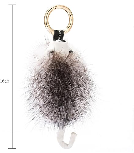 Miniatura 4 de Toim Cute Fur Llavero de peluche con forma de erizo Animal Llavero Car & bolsa accesorio, ideal Ornamento colgante para bolso, teléfono celular