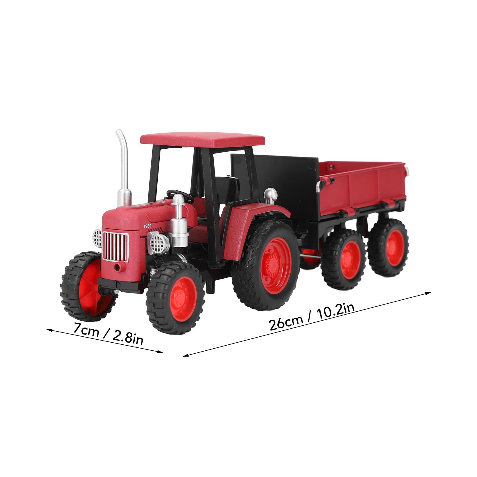 Masyrt Classic Kids 4 Wheel Tractor Trailer Toy Vehicle - Ideal for Daily Entertainment & Desk Decoration, No Brand (Red) - Image 2