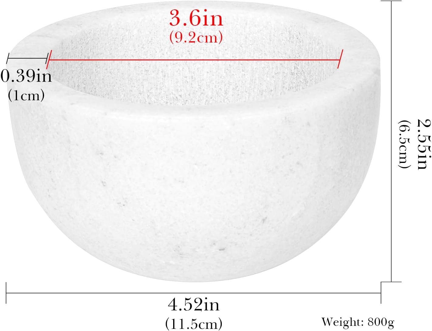 Linkidea Marble Shaving Bowl, Natural Stone Lather Cup with Textured Interior for Rich Foam, Heat Retaining Shave Mug for Wet Shaving Gift for Men (White)