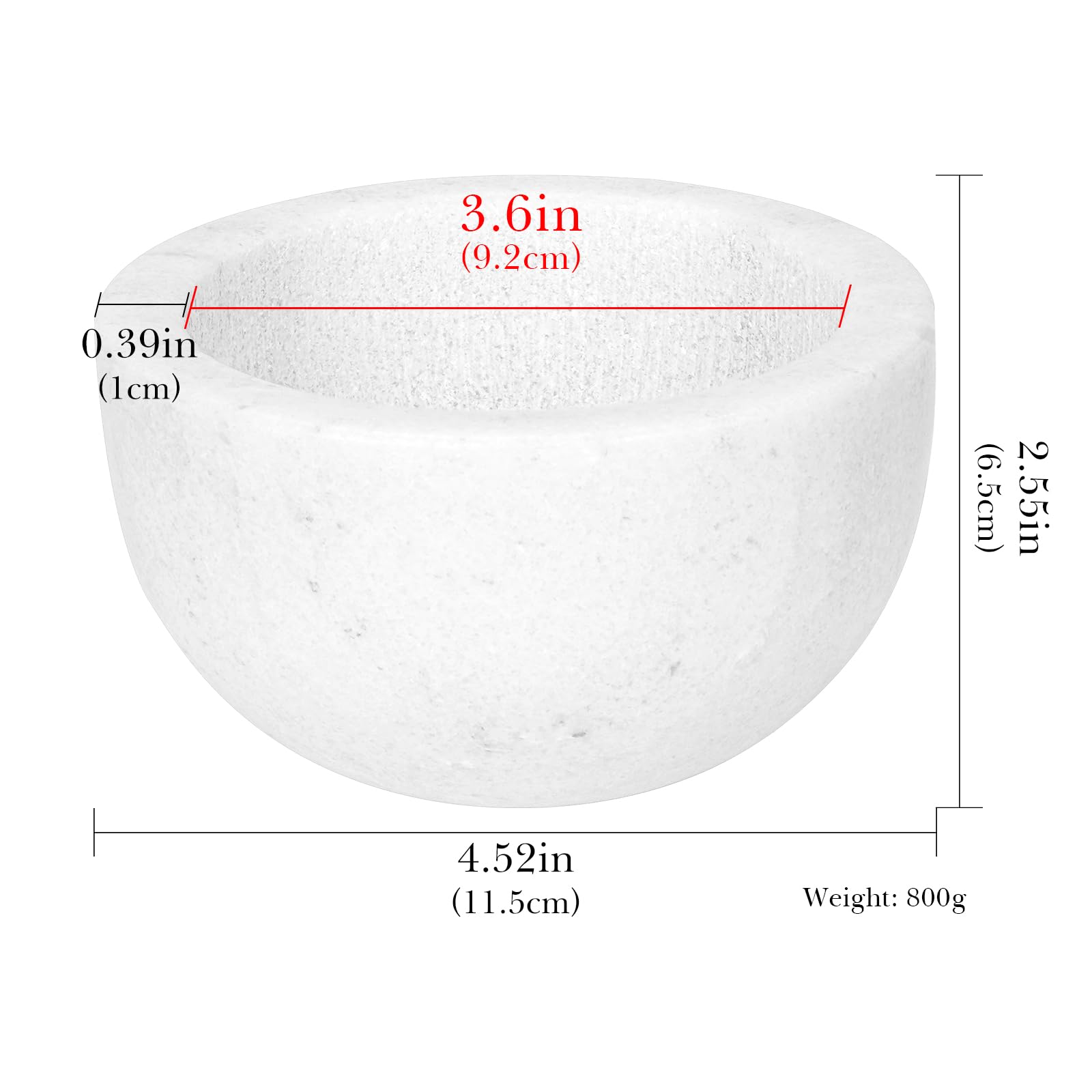 Linkidea Tazón de afeitar de mármol, taza de espuma de piedra natural con interior texturizado para una espuma rica, taza para afeitar que retiene el calor (Blanco)