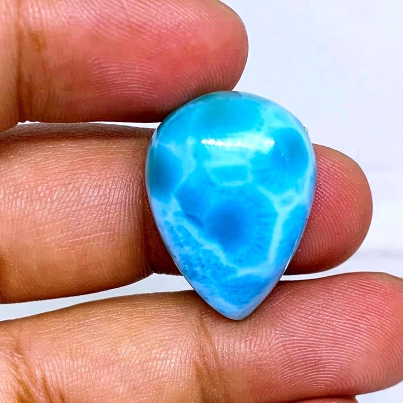 Larimar dos plat 25x18mm pour sertissage réussi de bague