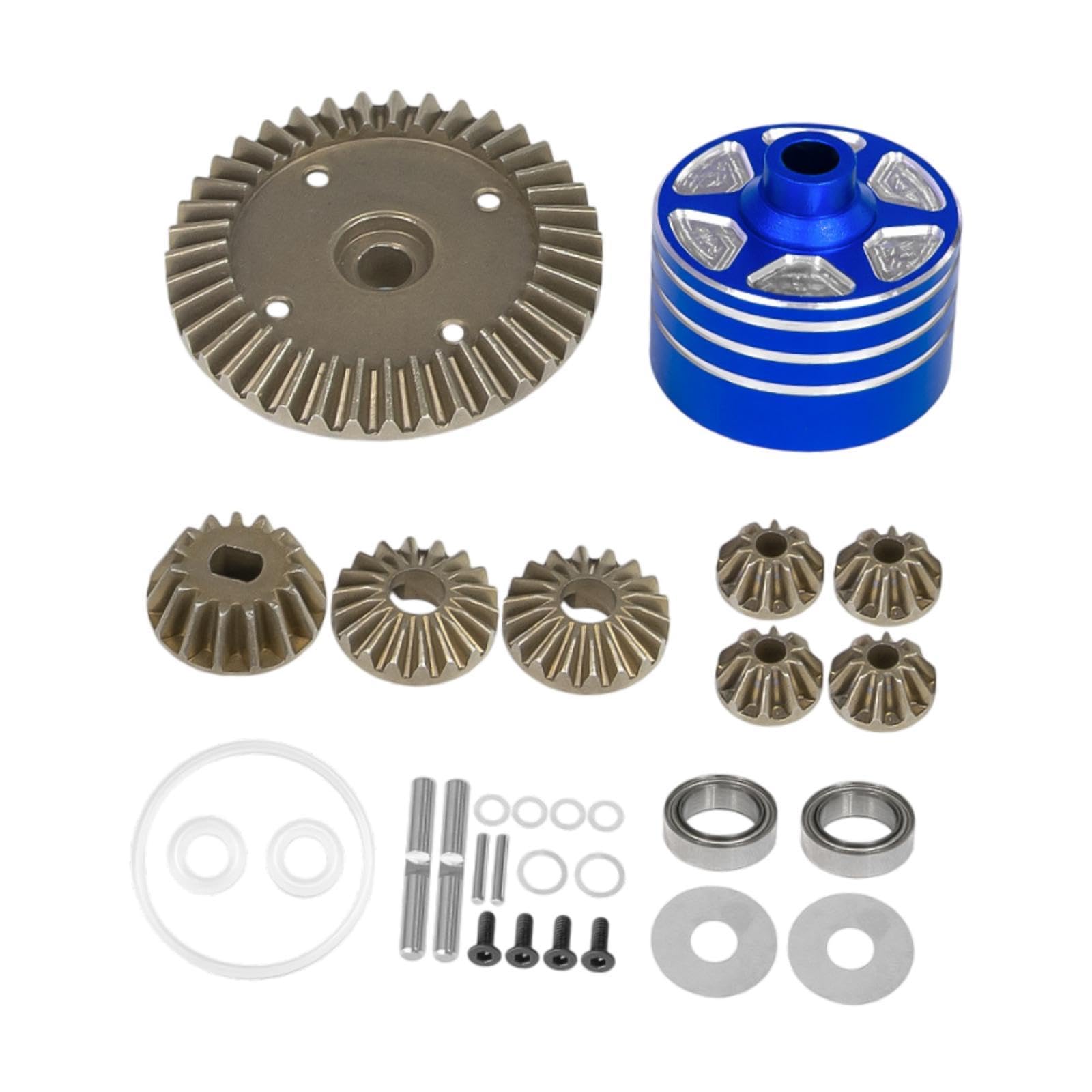Gralara Engranaje Diferencial RC Kit de Piñones con Caja Piezas de Transmisión para Coche Recambio Aleación Sólida Ajuste Estable Diámetros 3.95c, Azul