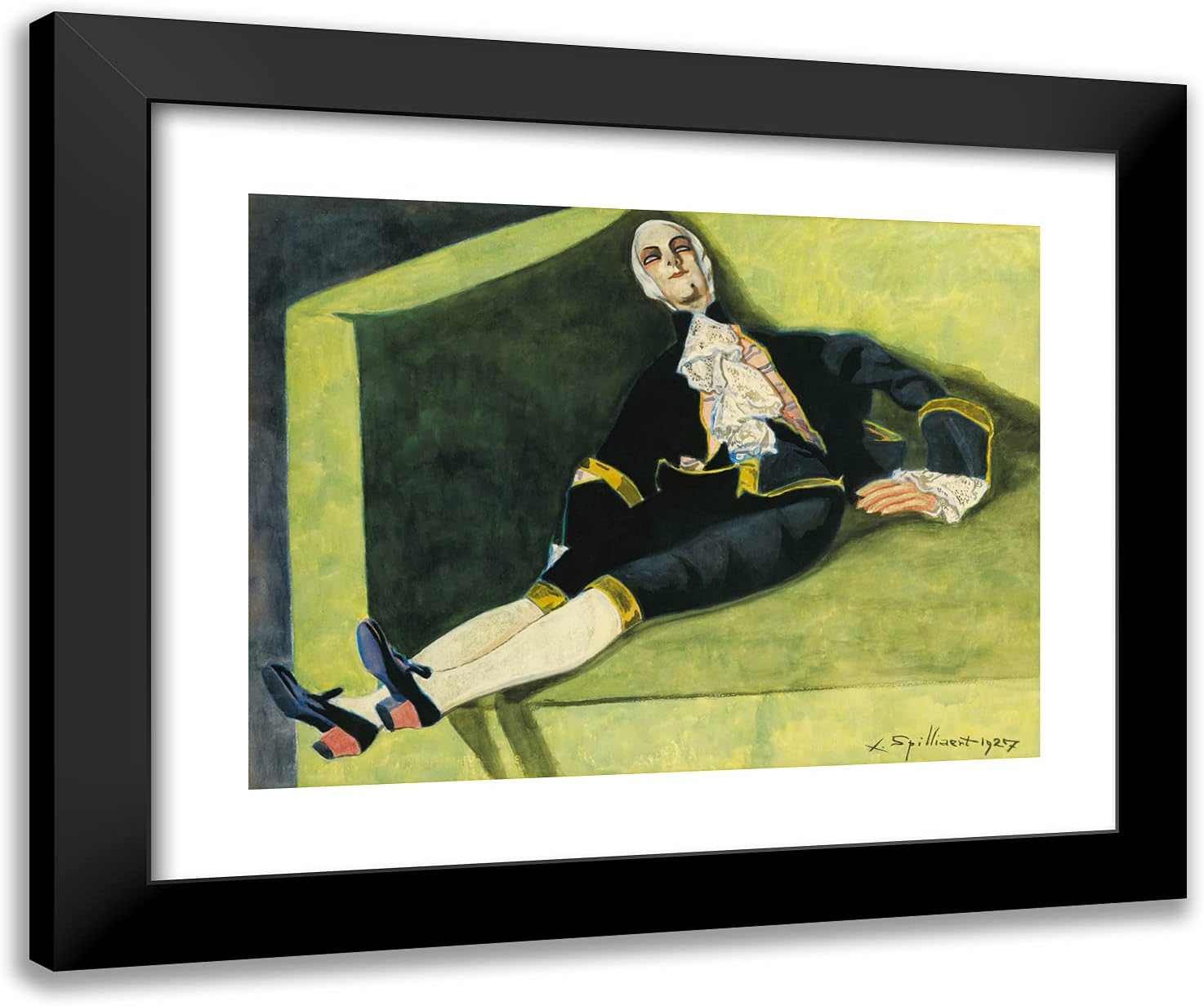 ArtDirect Spilliaert, Leon 24x20 Gold Ornate Framed Art Print with Double Matting Titled: The Doll