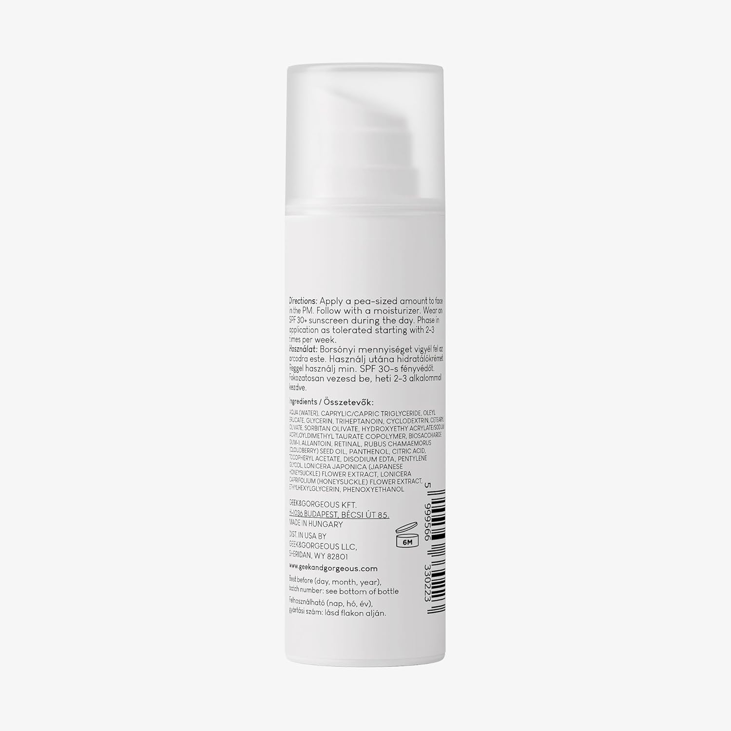 Geek & Gorgeous - A-Game 5 - Sérum Léger au 0,05% de Rétinal pour le Visage - Réduit les Rides et les Imperfections - Convient à Tous les Types de Peau - Flacon de 30 ml