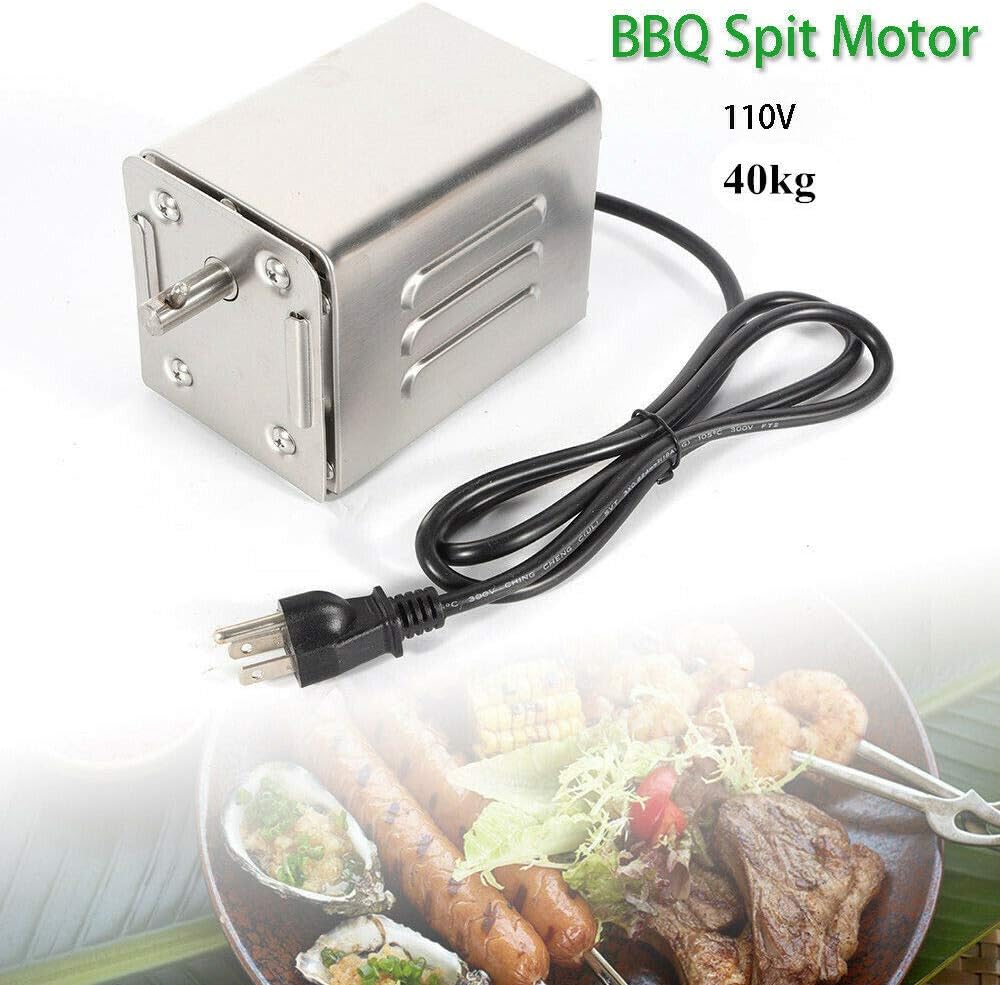 BBQ Grill Rotisserie Spit Motor 15W 40kg Balanced Load Pig Lamb Chicken Goat Grill Barbecue Spit Rotisserie Roaster Stainless Steel Electric Motor