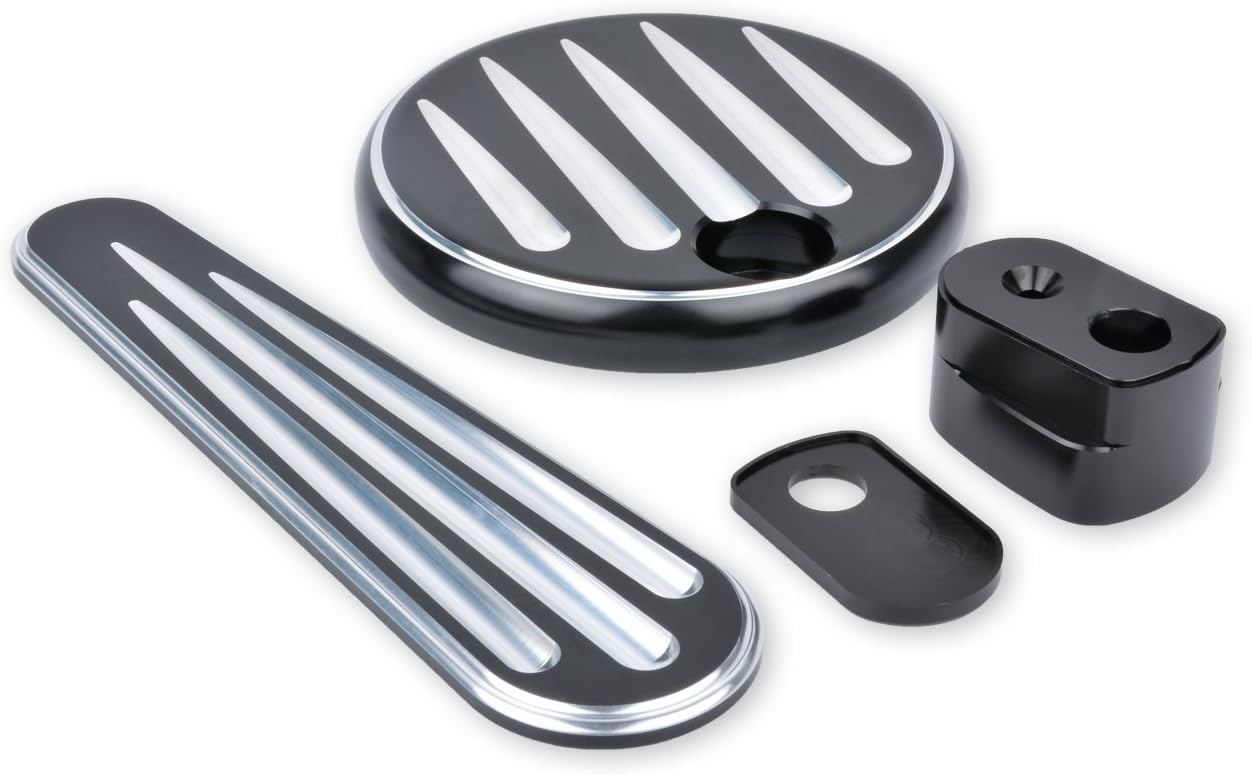 KATUR 3 Pieces CNC Silver Dash Accessory Pack Tank Cover Compatible with Har-Ley Touring FLHX FLTRX 2014-2017
