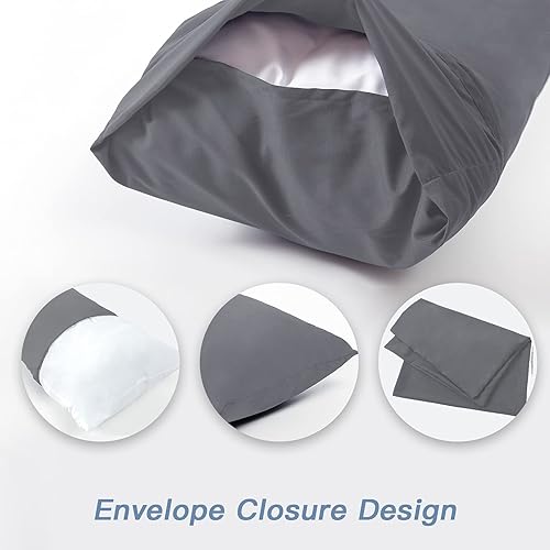 Miniatura 5 de DOWNCOOL Almohada de cuerpo completo de lujo con funda de fibra - Almohada corporal ultra suave para dormir - Almohada de cama larga transpirable,