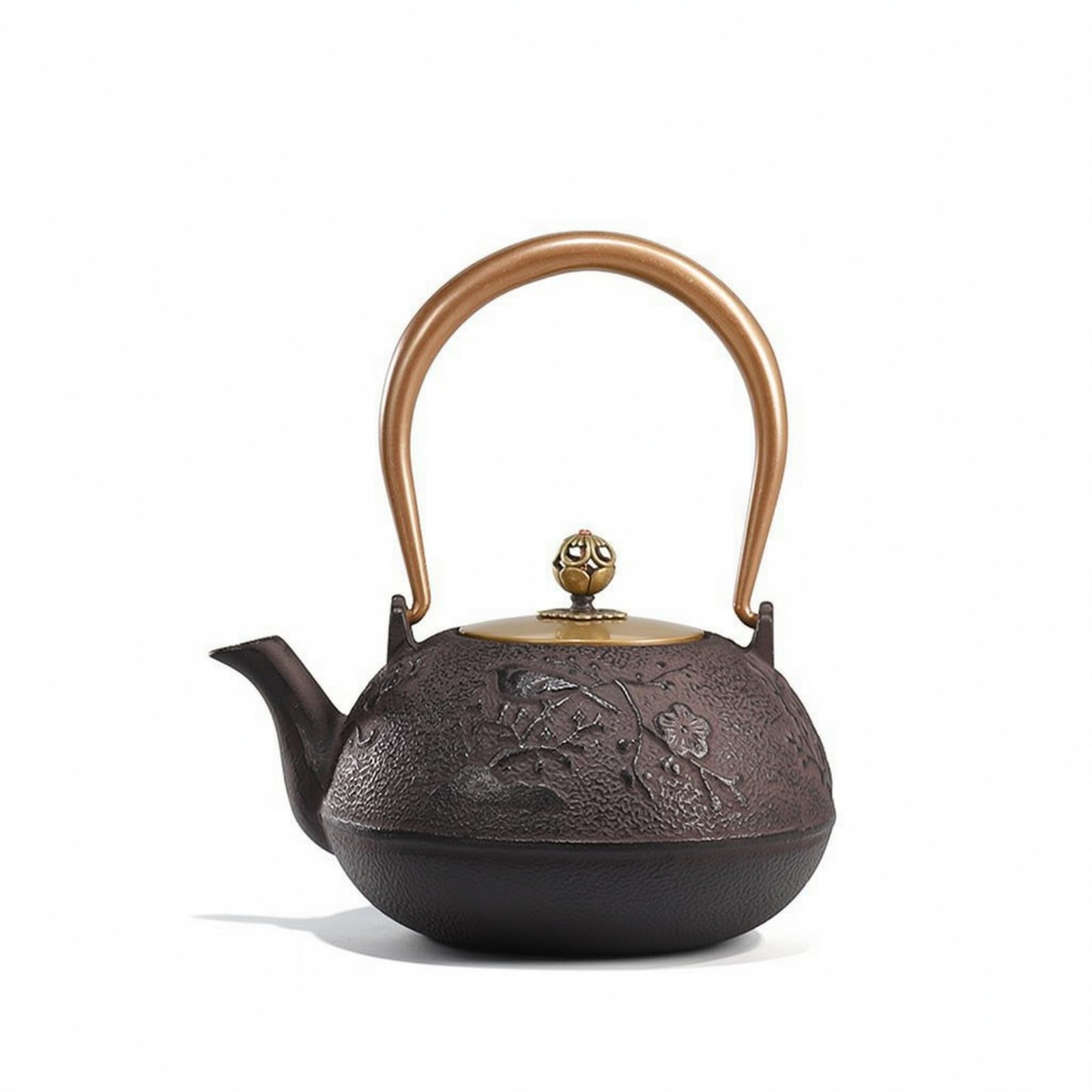 Tetera Hierro Fundido con Cesta para Infusiones Japonesa Tetera con Cesta para Infusiones Gran Aficionados Al Té, Maroon, Xishangmeishao