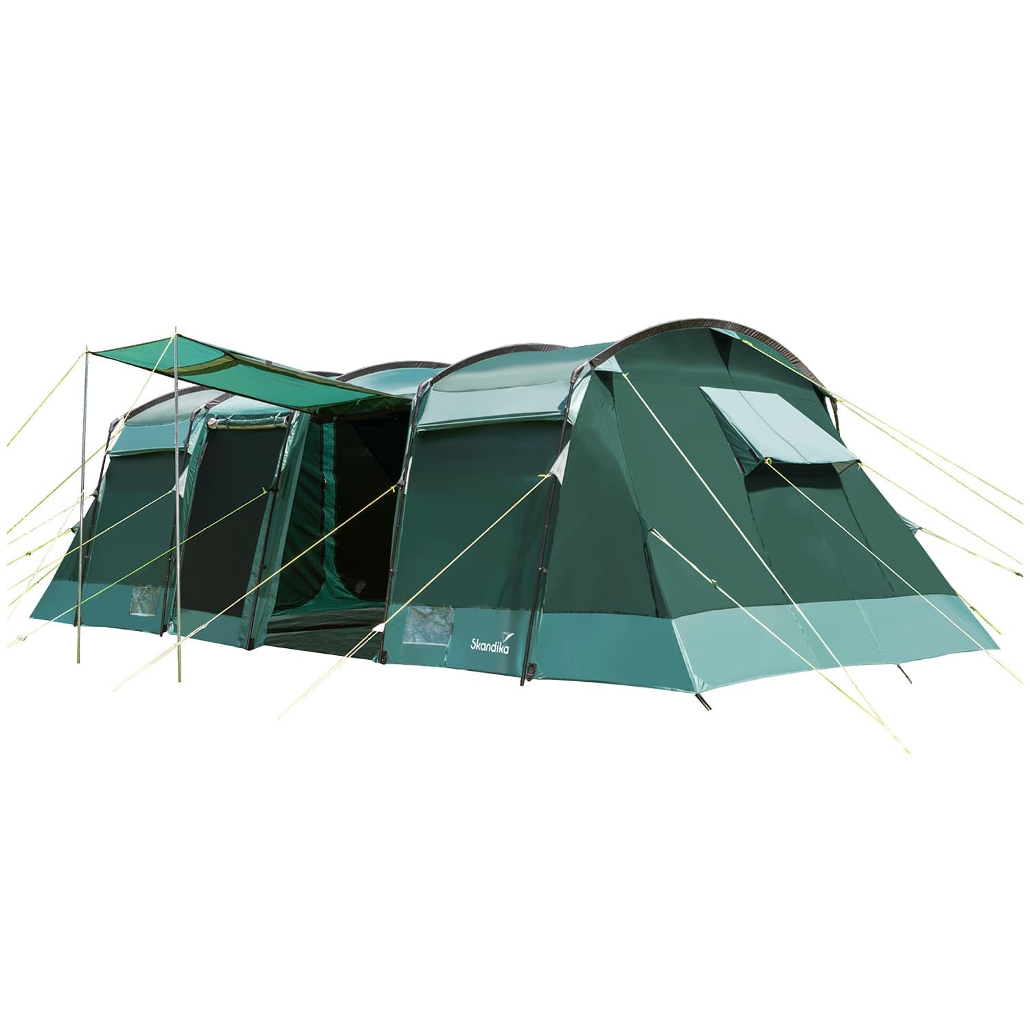 Skandika Tente Tunnel Montana 8 Personnes | Tente de Camping avec/sans Tapis de Sol Cousu, avec/sans Technologie Sleeper, 3-4 cabines de Couchage, Colonne d'eau 5000 mm