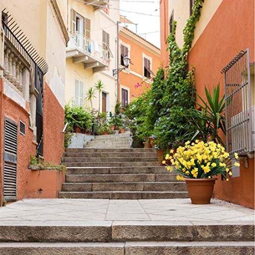 Urstoud 6Pcs Artificial Flowers,Fake Greenery Faux Plastic Bushes Fake Shrubs Uv Resistant No Fade Faux Plastic Plants For Wedding Hanging Bouquet Indoor Outdoor Home Garden Office Table Vase(Yellow) #TOP6