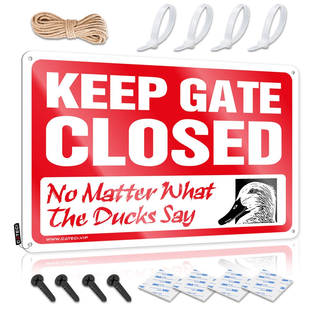 Funny Door Signs Keep Gate Closed No Matter What The Duck Say Sign Beer Signs Metal Vintage Funny Garage Tin Sign(30X40CM)