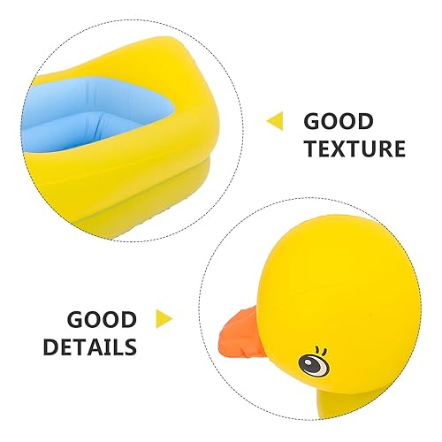Miniatura 3 de Alasum Bañera inflable de PVC grueso con forma de pato, lavabo portátil para viajes en casa, seguridad y comodidad