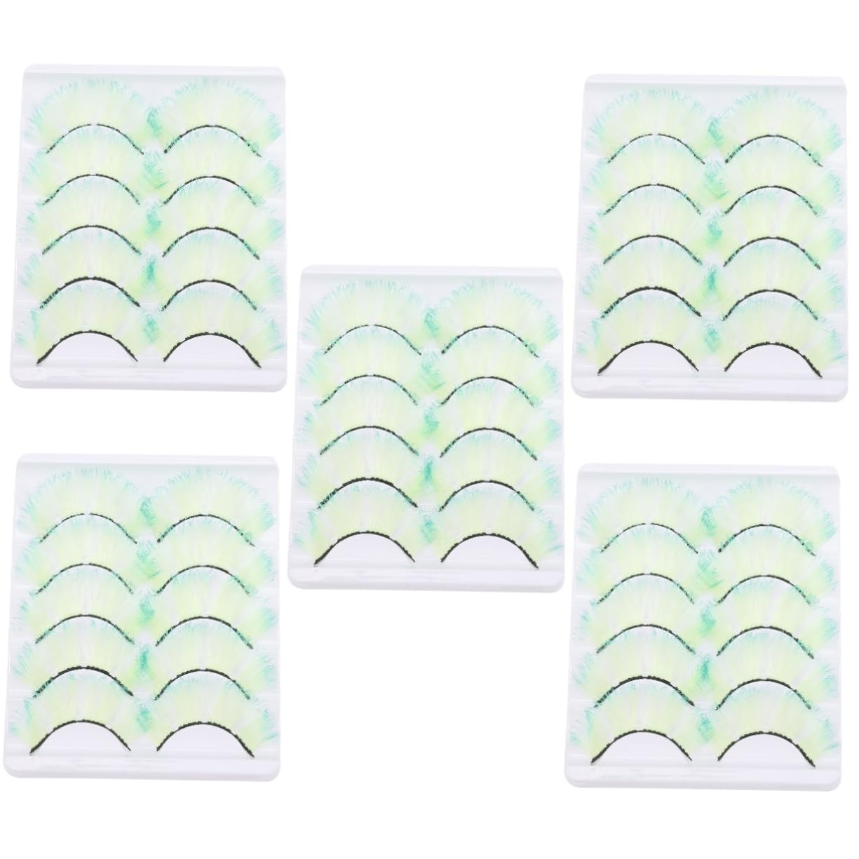 WOONEKY 5 Set Di Ciglia Finte Dallaspetto Naturale Kit Di Estensione Per Ciglia Per Donne Soffici E Stilizzate 5 Paia*5