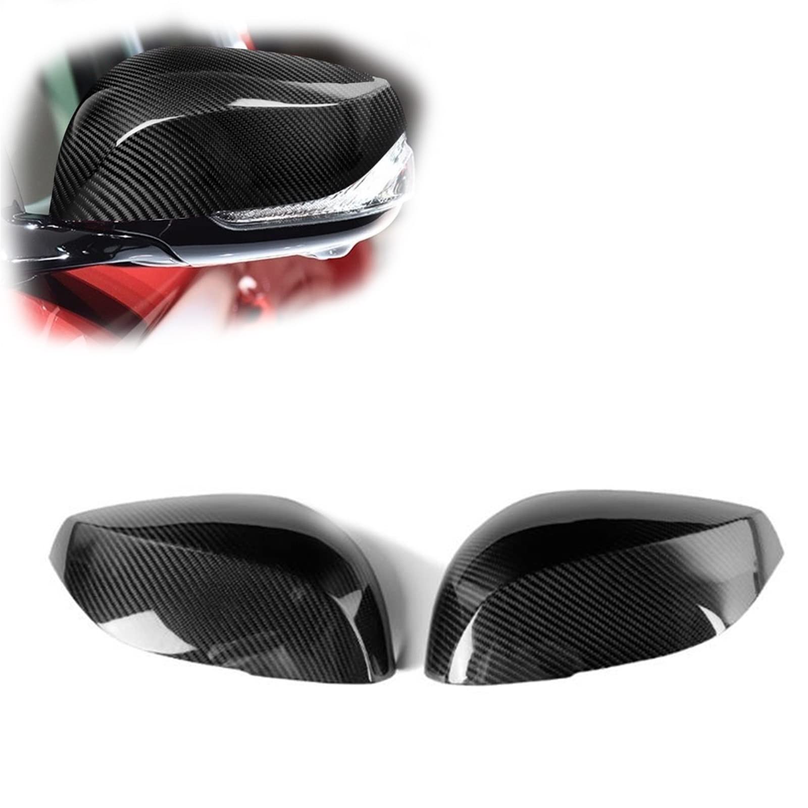 Coque de rétroviseur en carbone véritable pour Infiniti Q60 2016-2021 style sport