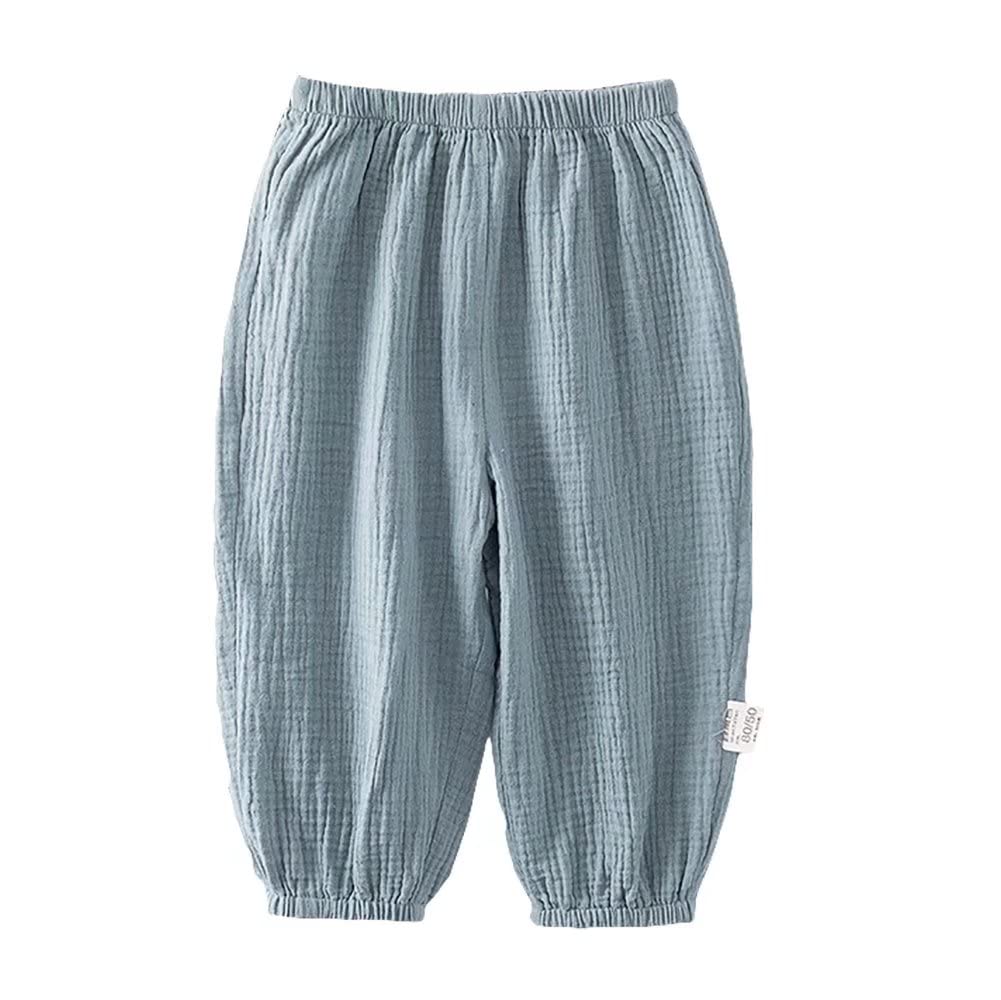 Pantaloni lunghi leggeri antizanzare, in cotone, per bambini, estivi, confezione da 2