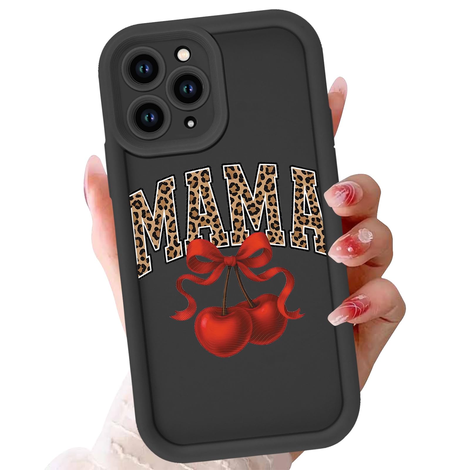 Coque iPhone 16 Pro Max 6.9" léopard Mama Cherry Bow souple - 8