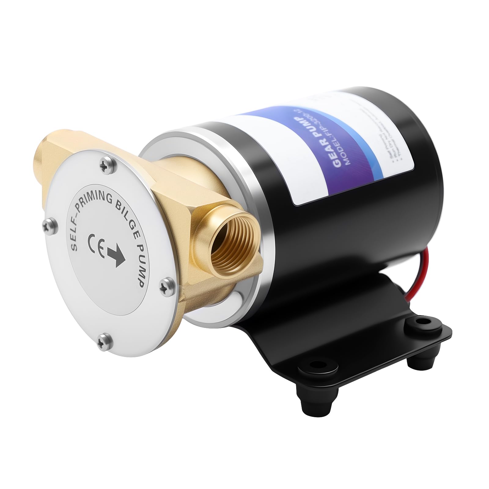 Bomba de agua de 120 W CC, 2850 rpm, silenciosa autocebante, 30/23 l/min, bomba sumergible para agricultura, jardín, estanque y drenaje de barcos (30 litros por minuto)