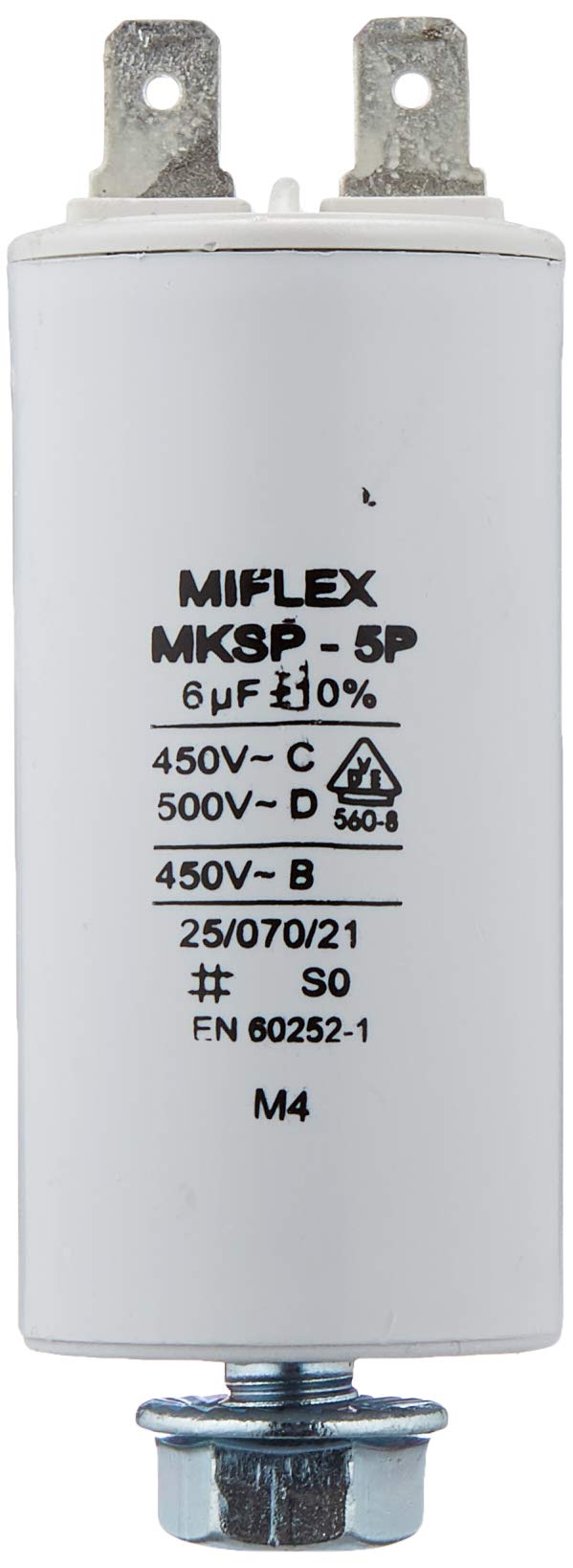Condensatore Di Spunto 60&micro;F 450V Per Motori Elettrici - 4 Pin, Fissaggio M8
