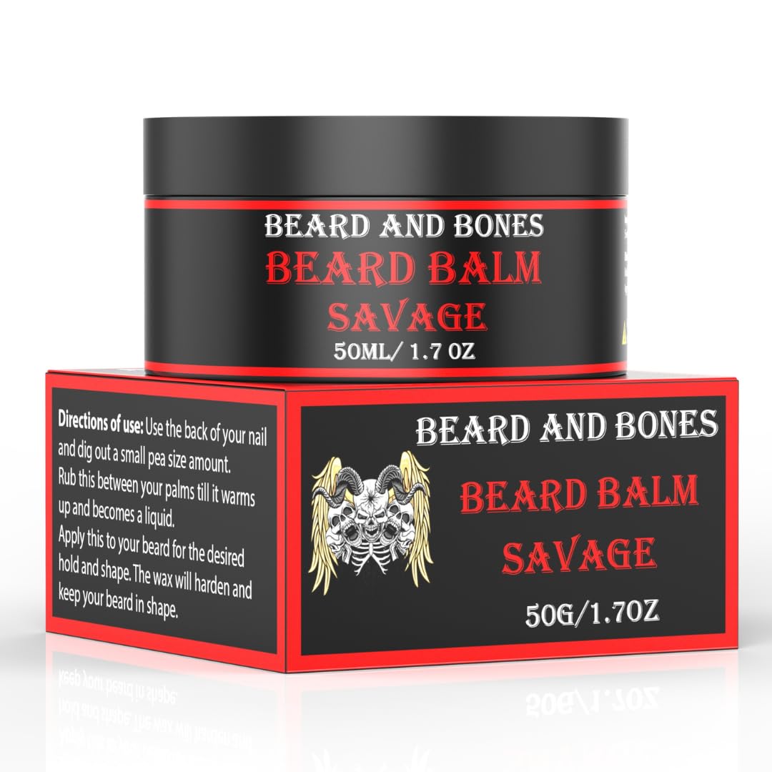 Beard and Bones - 50ml Nut-Free Beard Balm for Men, Black, 50 g (Pack of 1) - Image 2