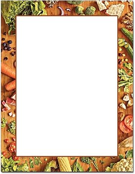 Cooking 25 Pack - 8.5 x 11 Inch Printable Letterhead - Laser and Inkjet Printer Compatible