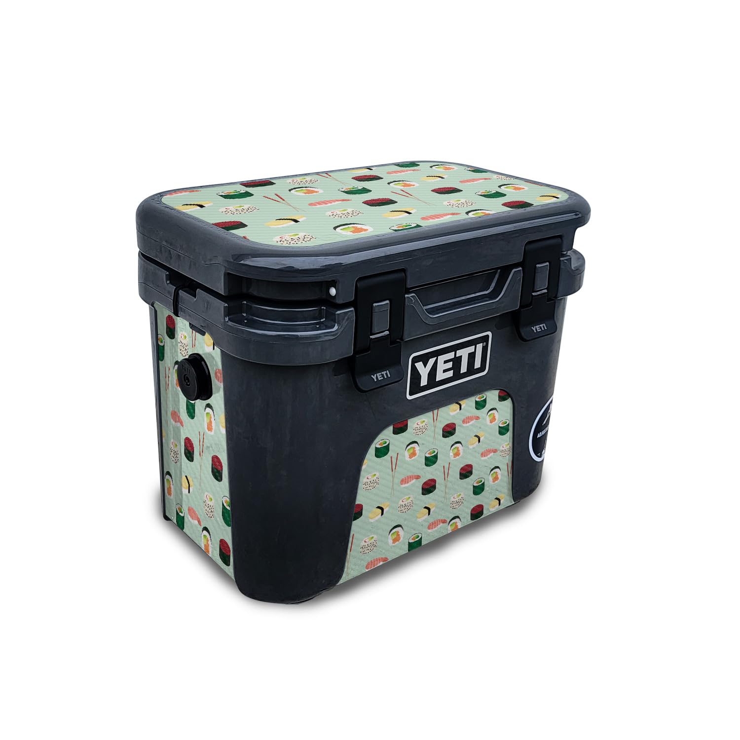 Carbon Fiber Skin Compatible with Yeti Roadie 15 Hard Cooler - Sushi - Premium 3M Vinyl Protective Wrap Decal Cover - Easy to Apply | Crafted in The USA by MightySkins